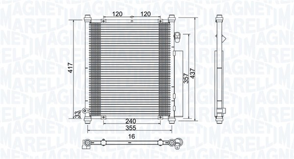 Airco condensor Magneti Marelli 350203907000