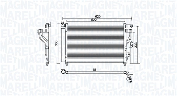 Airco condensor Magneti Marelli 350203957000