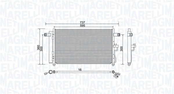 Airco condensor Magneti Marelli 350203974000