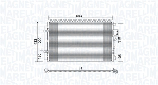 Airco condensor Magneti Marelli 350203978000