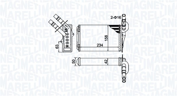 Kachelradiateur Magneti Marelli 350218404000