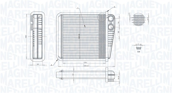 Kachelradiateur Magneti Marelli 350218423000