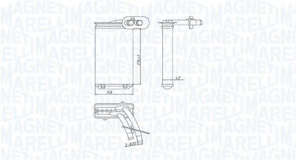 Kachelradiateur Magneti Marelli 350218447000