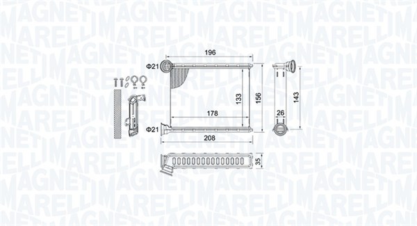 Kachelradiateur Magneti Marelli 350218459000