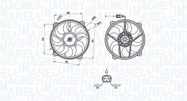 Ventilatorwiel-motorkoeling Magneti Marelli 069422708010