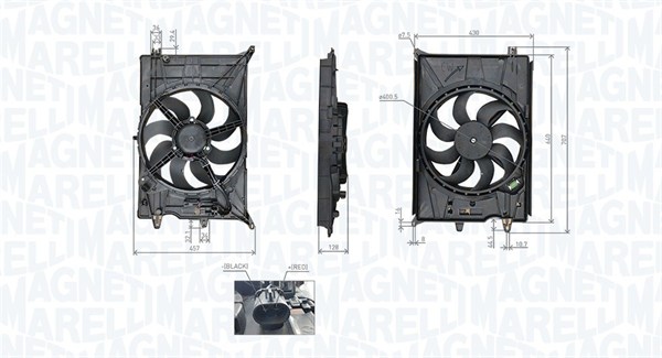 Ventilatorwiel-motorkoeling Magneti Marelli 069422777010