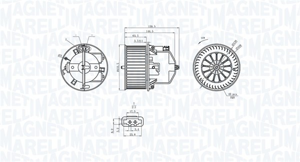 Kachelventilator Magneti Marelli 069412360010