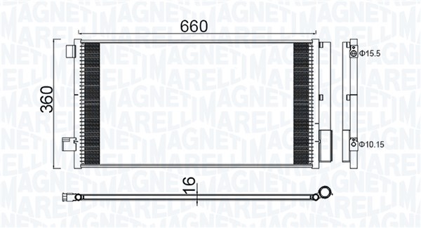 Airco condensor Magneti Marelli 350203100400