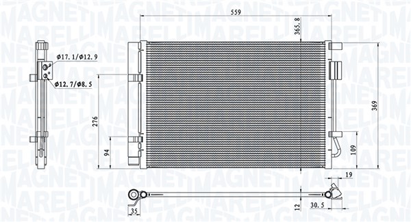 Airco condensor Magneti Marelli 350203100800