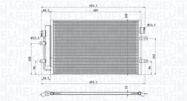 Airco condensor Magneti Marelli 350203100900