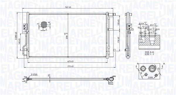 Airco condensor Magneti Marelli 350203101100