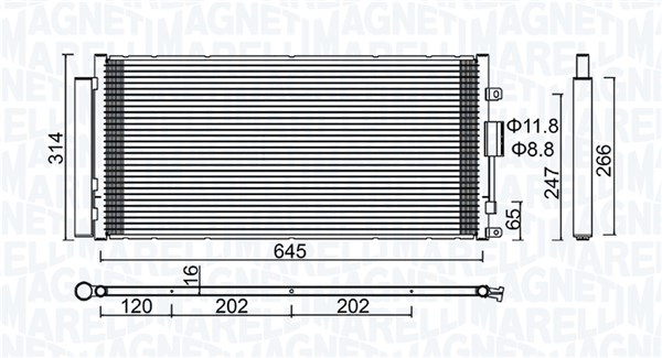 Airco condensor Magneti Marelli 350203644000