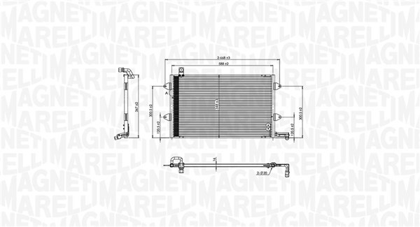 Airco condensor Magneti Marelli 350203840000