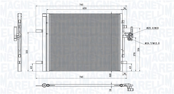 Airco condensor Magneti Marelli 350203873000