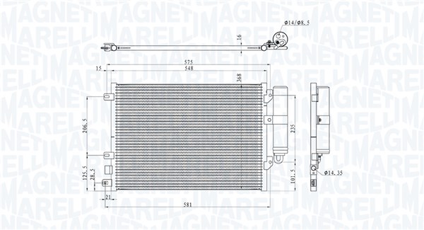 Airco condensor Magneti Marelli 350203893000