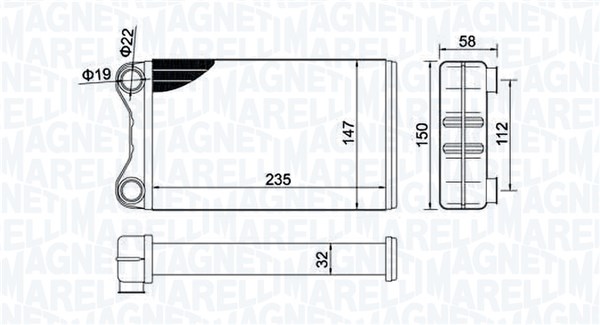 Kachelradiateur Magneti Marelli 350218424000