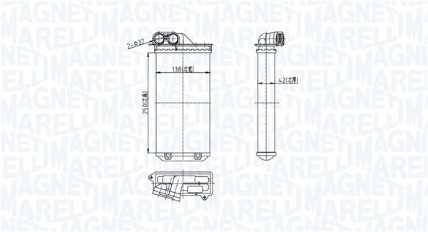 Kachelradiateur Magneti Marelli 350218460000