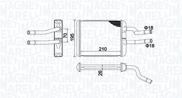 Kachelradiateur Magneti Marelli 350218500000