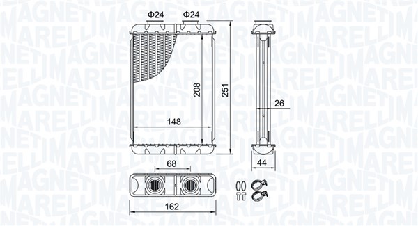 Kachelradiateur Magneti Marelli 350218501000