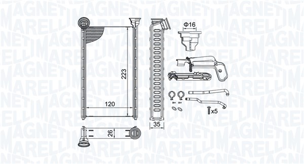 Kachelradiateur Magneti Marelli 350218505000