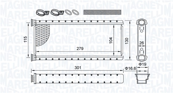 Kachelradiateur Magneti Marelli 350218514000