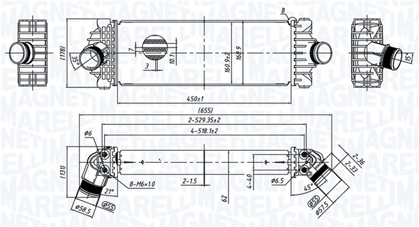 Intercooler, inlaatluchtkoeler Magneti Marelli 351319206230