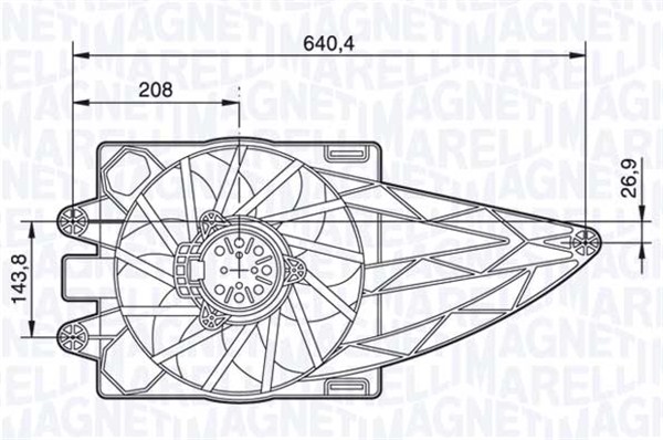 Ventilatorwiel-motorkoeling Magneti Marelli 069422483010