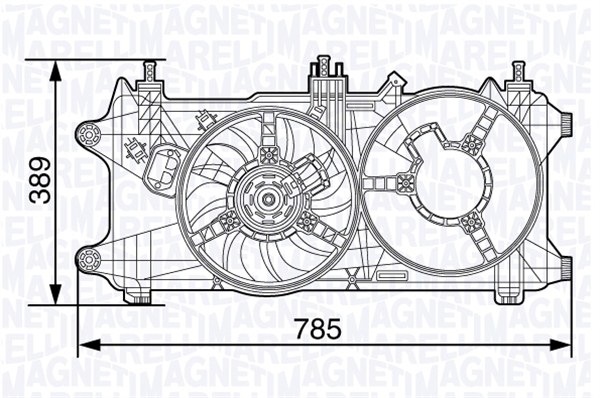 Ventilatorwiel-motorkoeling Magneti Marelli 069422487010
