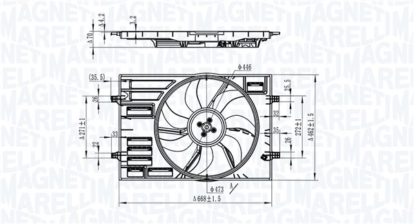 Ventilatorwiel-motorkoeling Magneti Marelli 069422828010