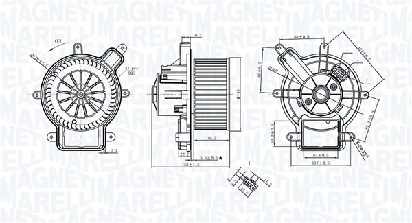 Kachelventilator Magneti Marelli 069412398010