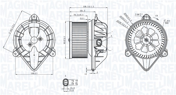 Kachelventilator Magneti Marelli 069412399010