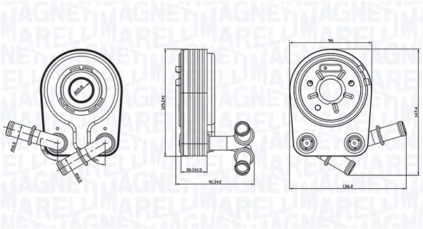 Oliekoeler motorolie Magneti Marelli 350300000100