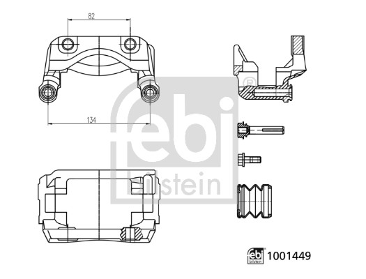 Houder, remklauw Febi Bilstein 1001449
