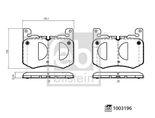 Remblokkenset, schijfrem Febi Bilstein 1003196