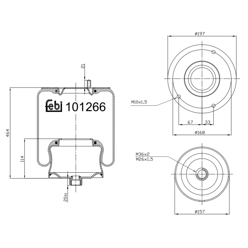 Veerbalg Febi Bilstein 101266