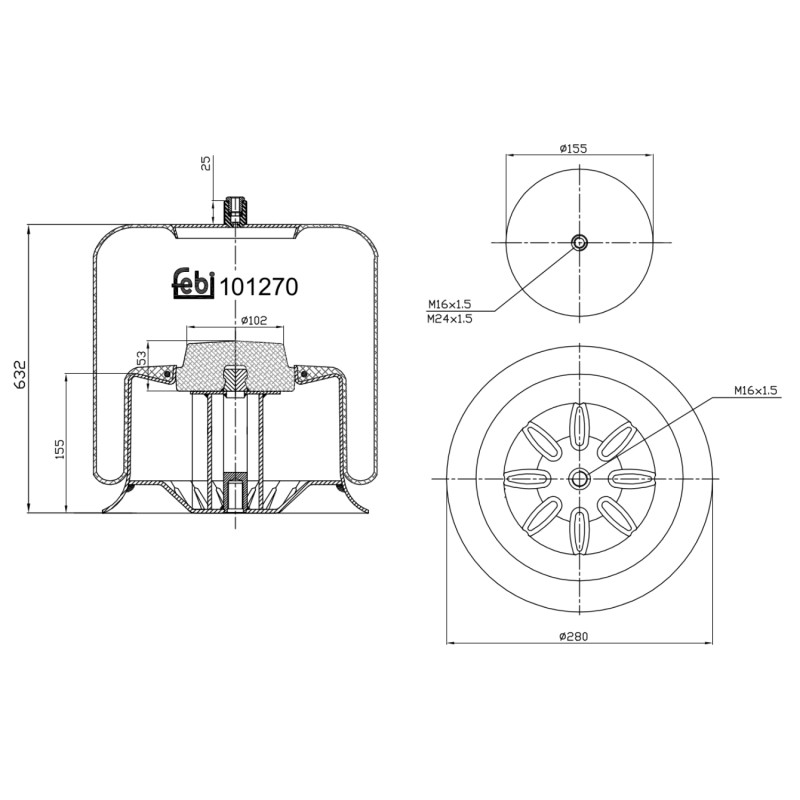 Veerbalg Febi Bilstein 101270