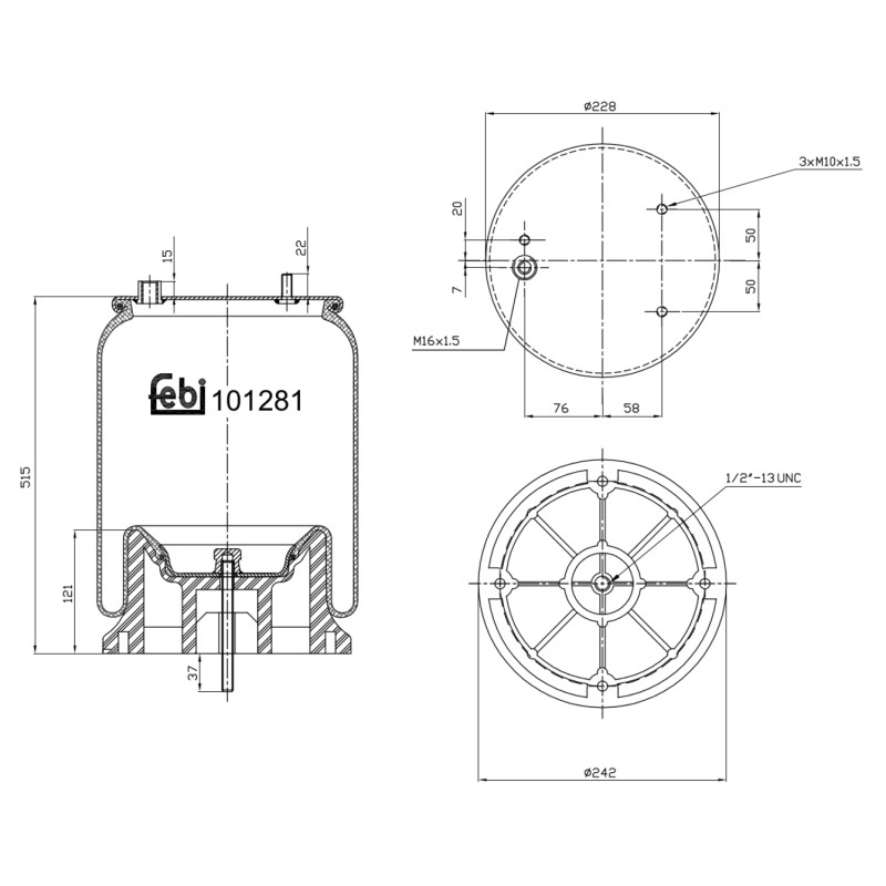 Veerbalg Febi Bilstein 101281