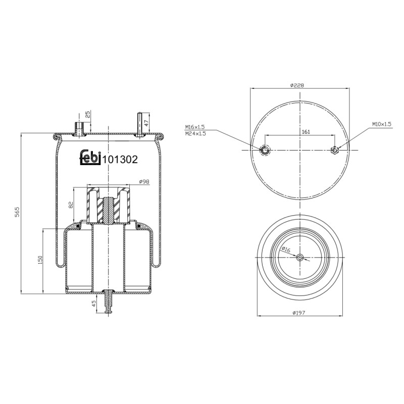 Veerbalg Febi Bilstein 101302