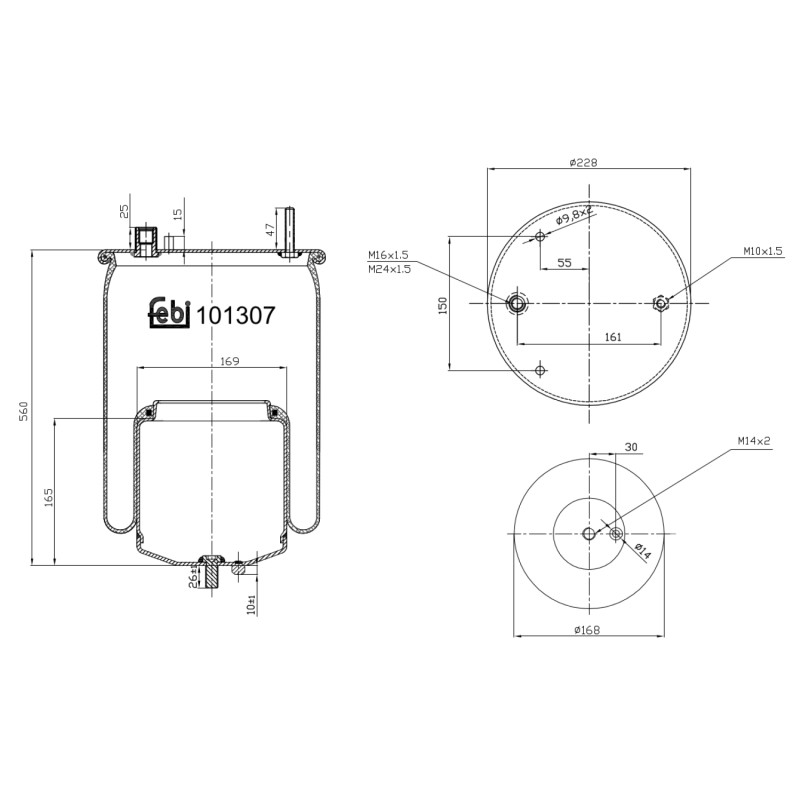 Veerbalg Febi Bilstein 101307