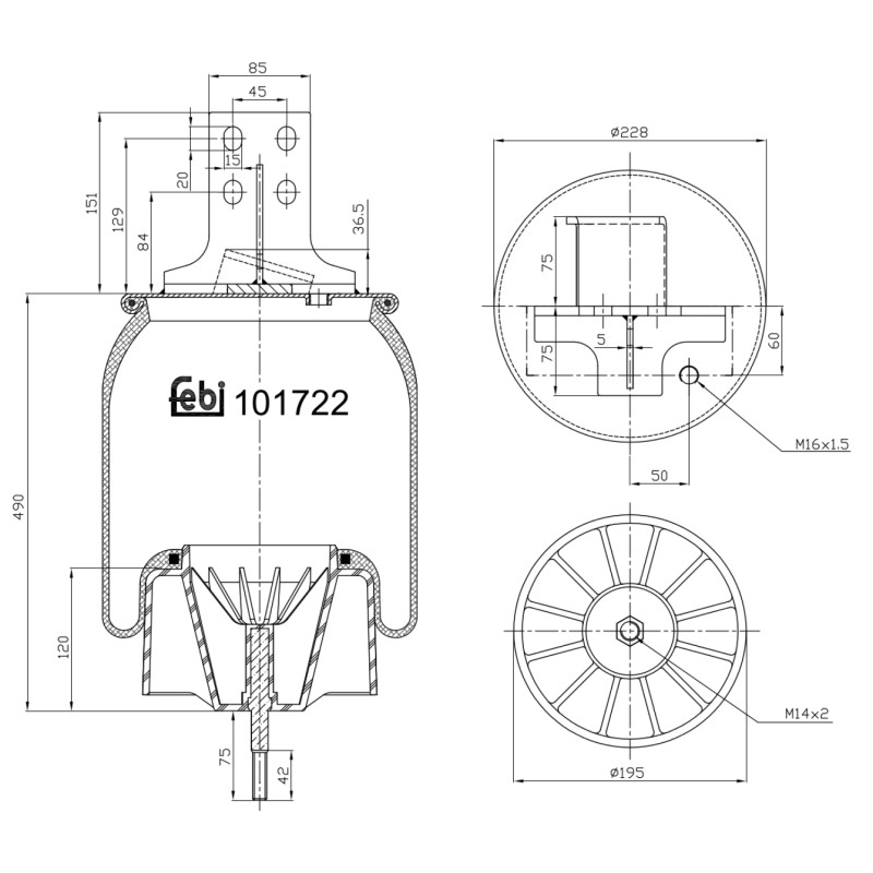 Veerbalg Febi Bilstein 101722