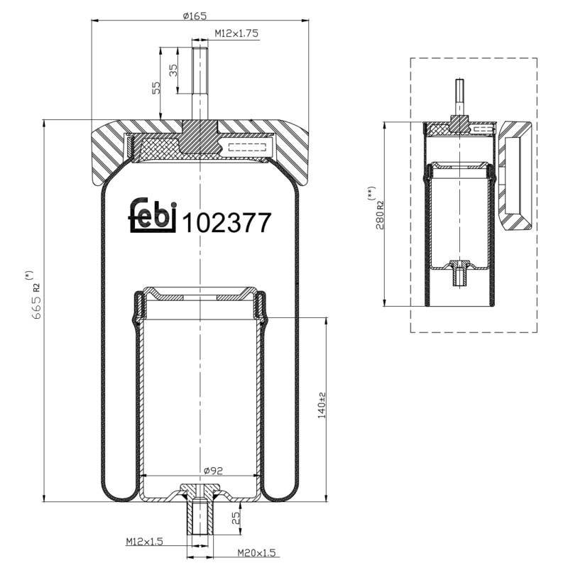 Veerbalg Febi Bilstein 102377