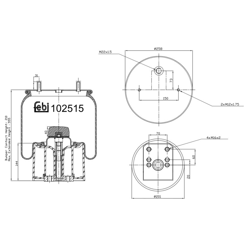 Veerbalg Febi Bilstein 102515