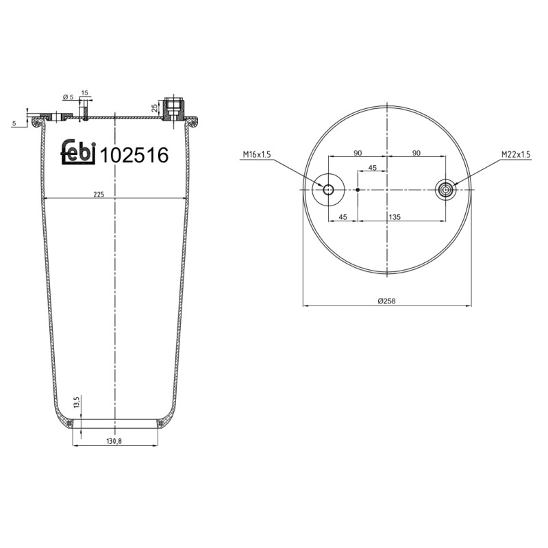 Veerbalg Febi Bilstein 102516