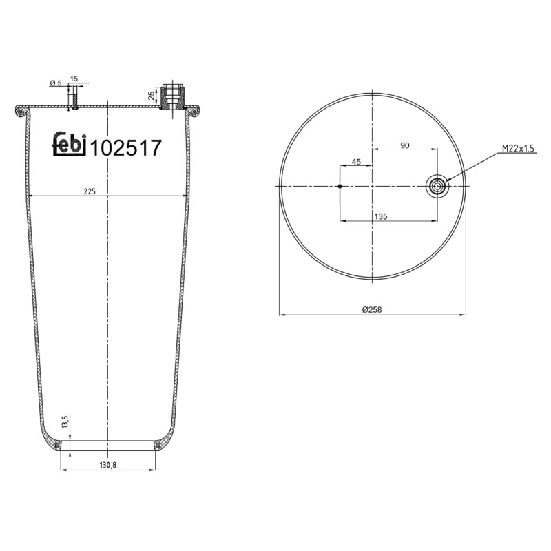 Veerbalg Febi Bilstein 102517