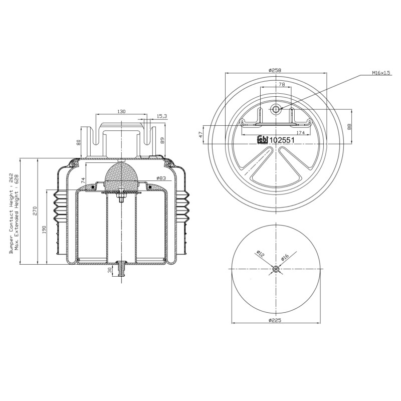 Veerbalg Febi Bilstein 102551