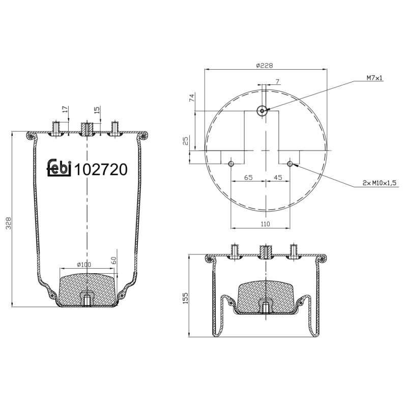 Veerbalg Febi Bilstein 102720