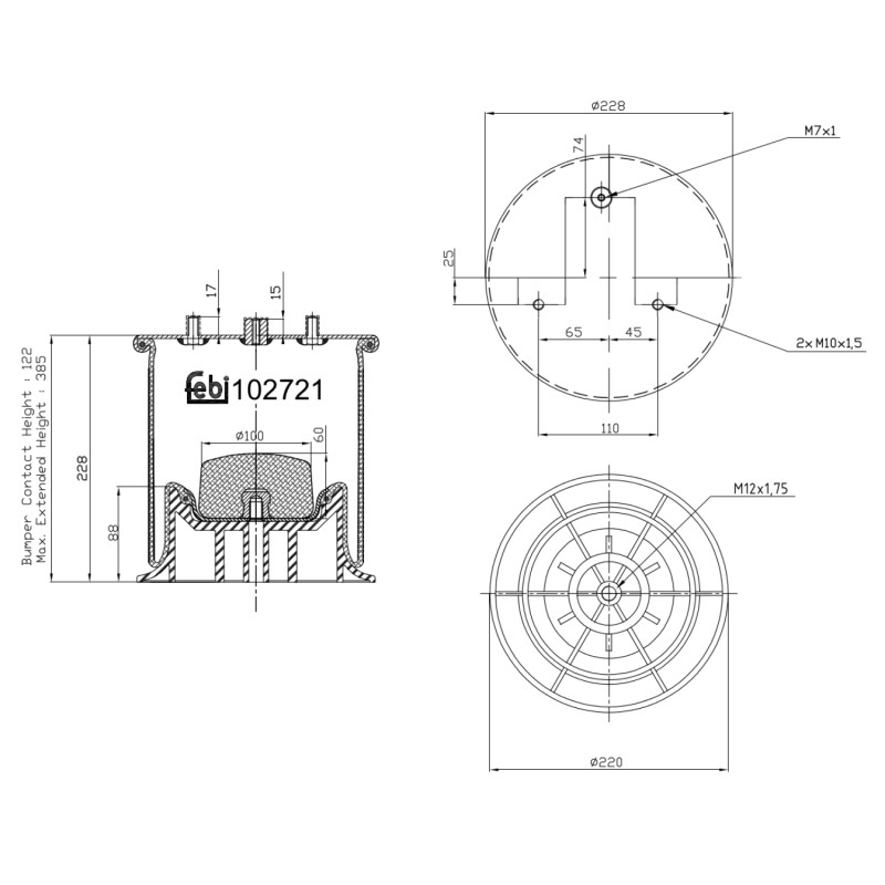 Veerbalg Febi Bilstein 102721