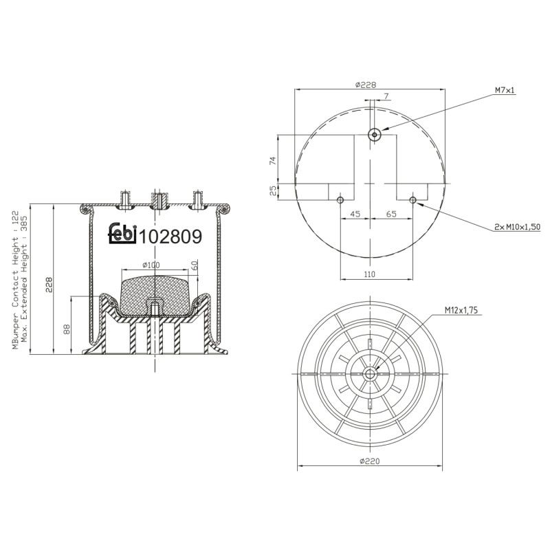 Veerbalg Febi Bilstein 102809