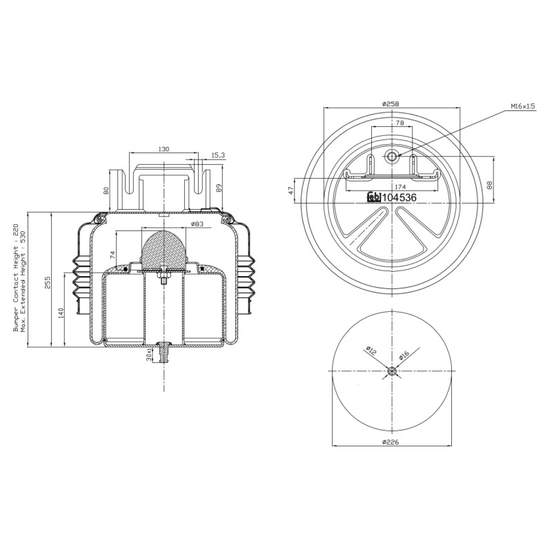 Veerbalg Febi Bilstein 104536