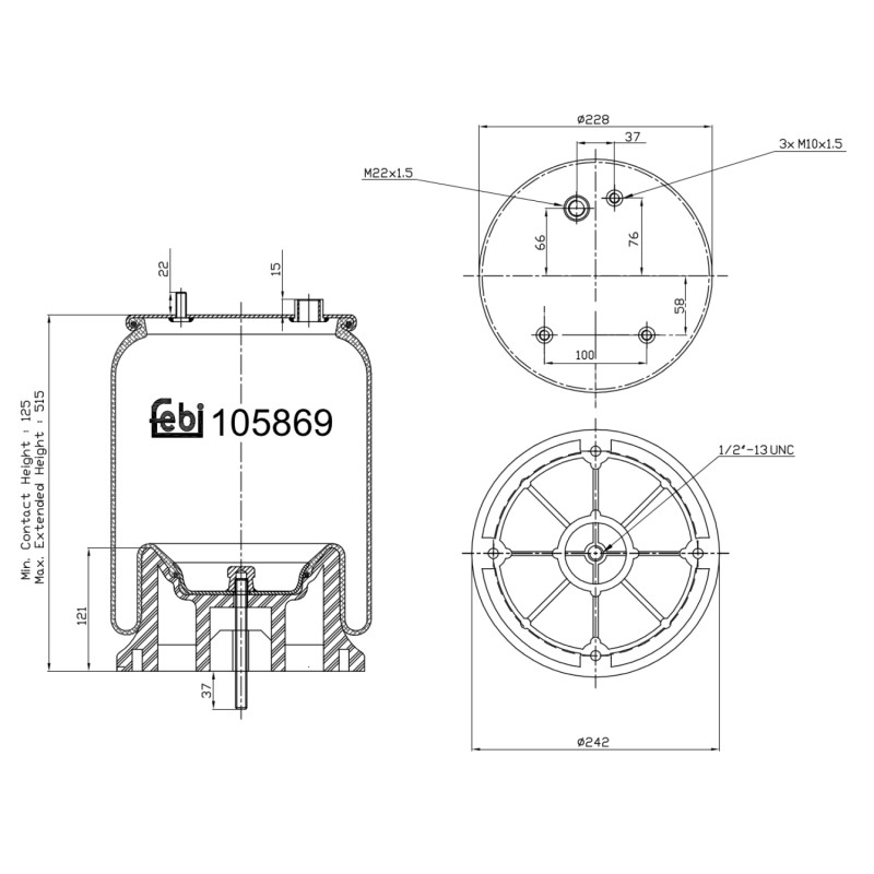 Veerbalg Febi Bilstein 105869